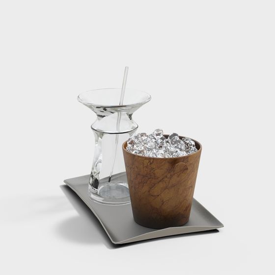 Refreshing Ice Beverage Set 3D model