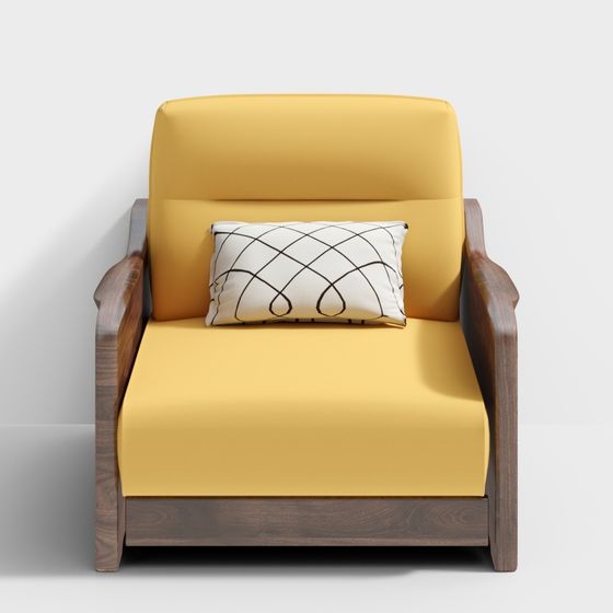 Stylish Low-Polygon Sofa Chair 3D model