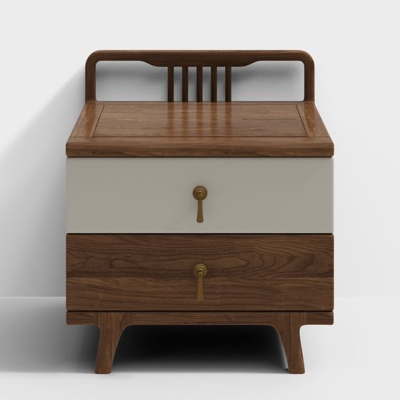 Elegant Low-Poly Nightstand 3D model