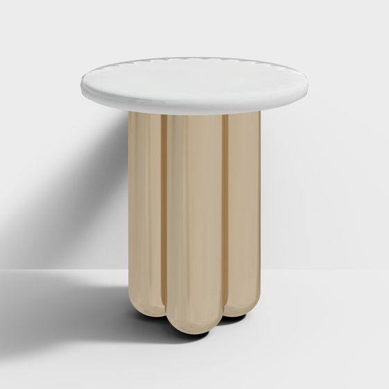 Elegant Streamlined Side Table 3D model for Modern Spaces