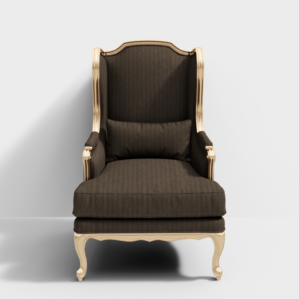 European Farmhouse Vintage Single Sofa – Black Leather