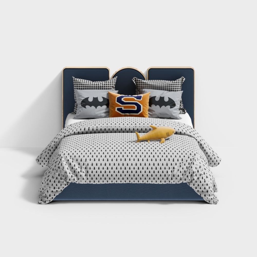 Modern boy's bedroom double bed [Neptune series]