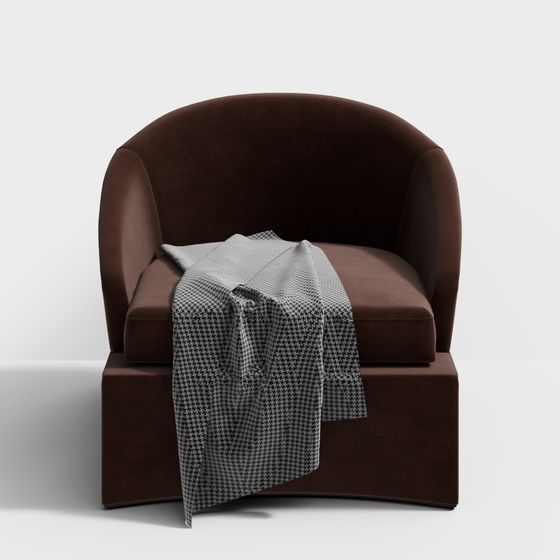 Cozy Velvet Chair 3D model