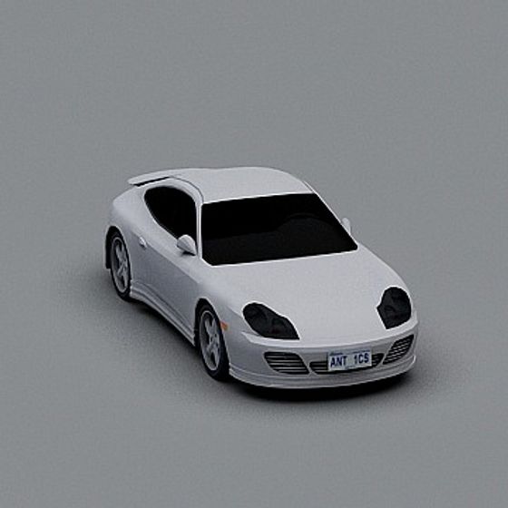 Sleek White Sports Car 3D model