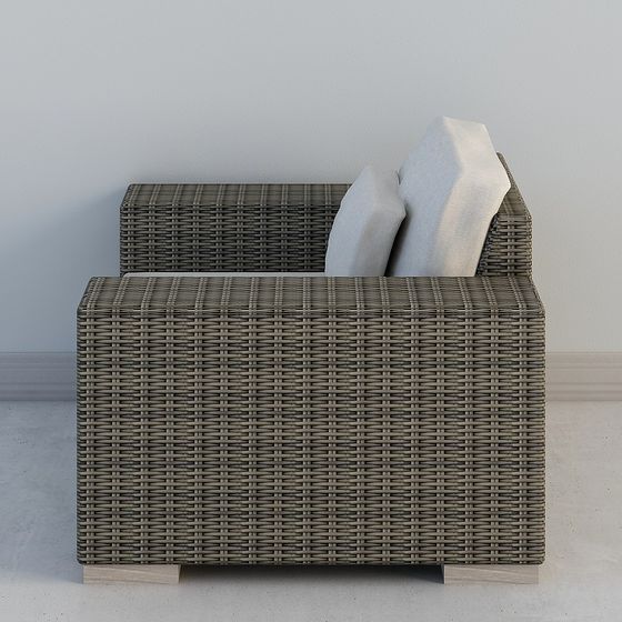 Modern Gray Textured Armchair 3D model