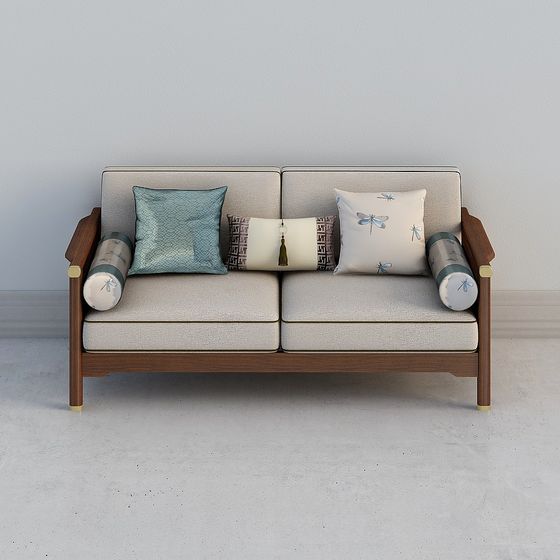 Stylish Low-Polygon Sofa 3D model for Modern Interiors