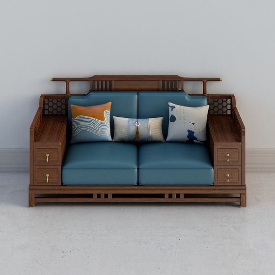 Elegant Traditional-Modern Sofa 3D Model for Creative Spaces