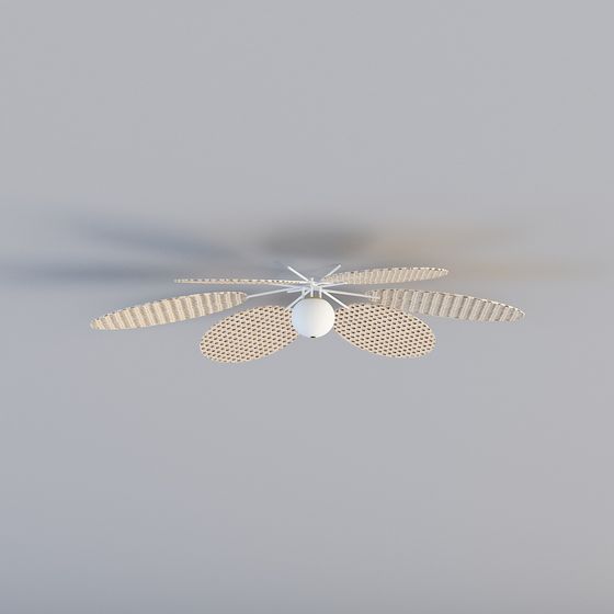 Stylish Low-Poly Ceiling Fan 3D model for Modern Spaces