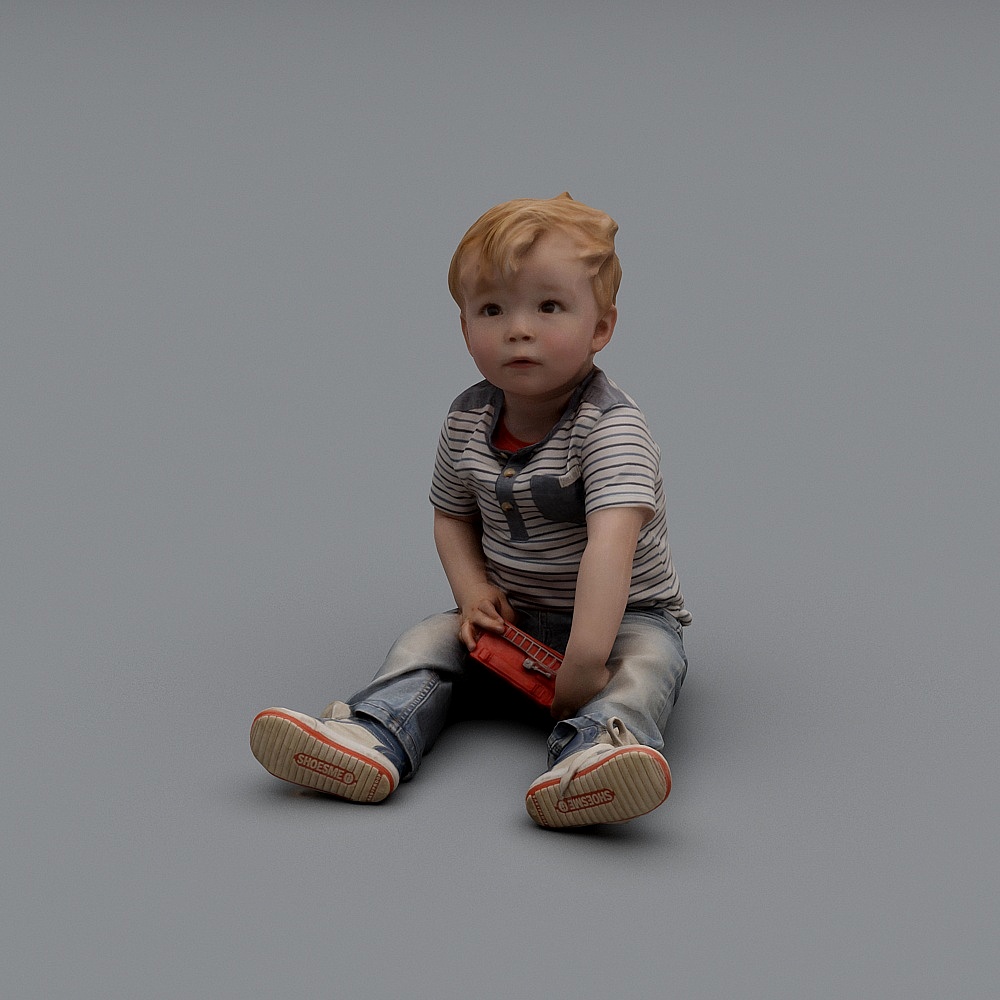 Charming Little Guitar Player 3D model