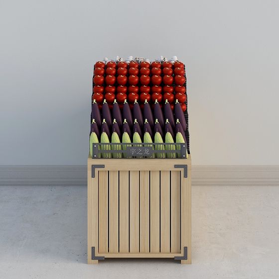Vegetable Rack 3D Model with Unique Low-Polygon Style