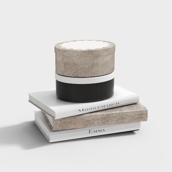 Stylish Literary Book Stack 3D model for Creative Projects