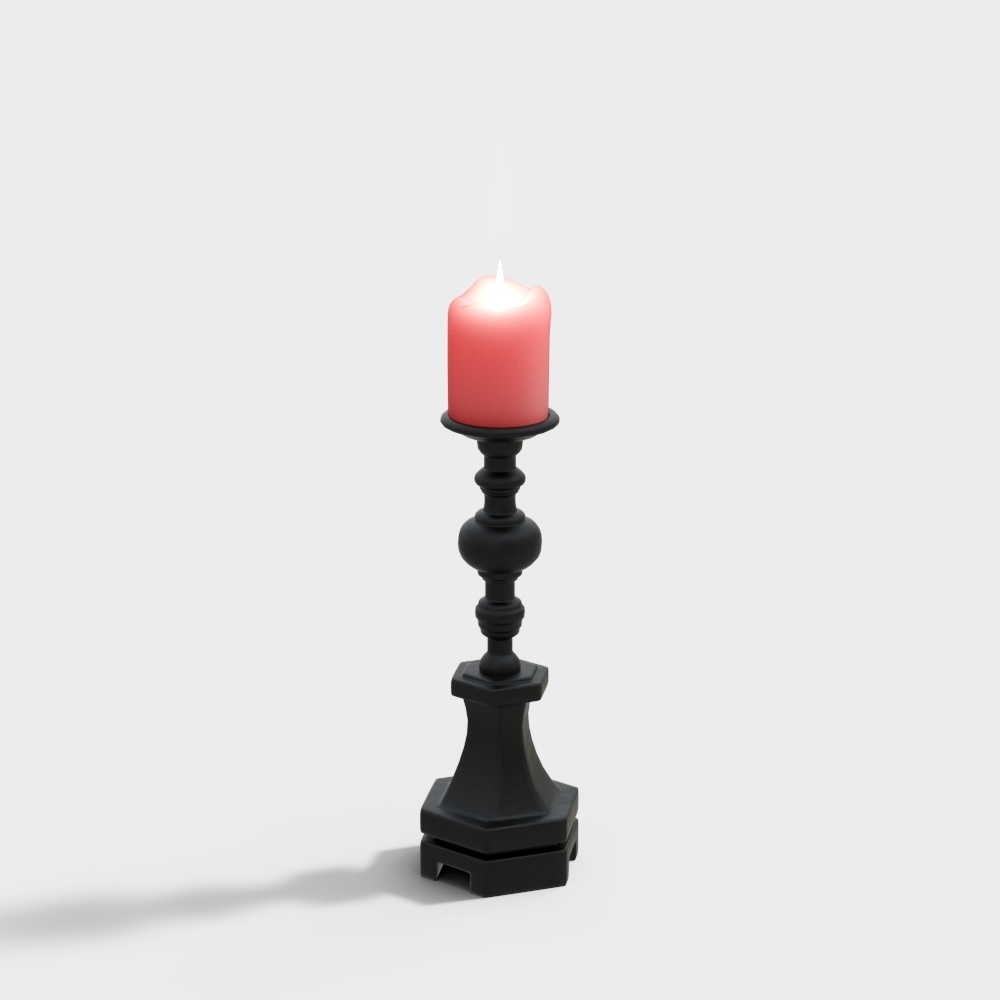 Vintage Candleholder 3D Model – Low-poly Classic Design