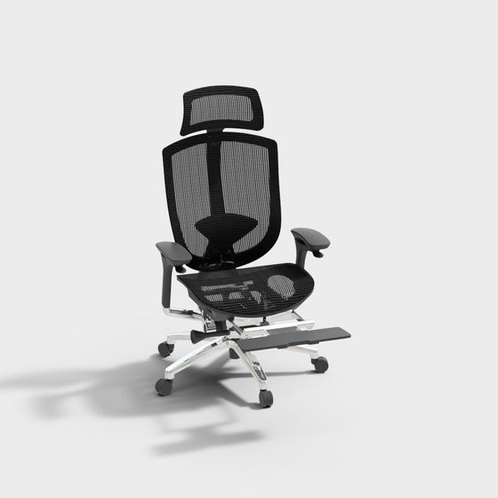 Elegant Low-Poly Office Chair 3D model