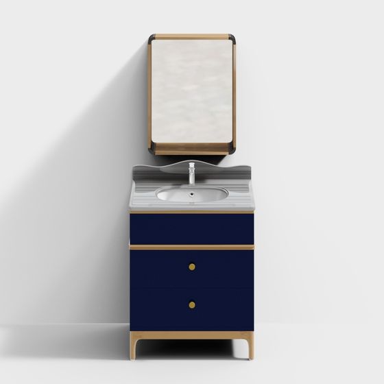 Charming Bathroom Cabinet 3D model for Modern and Vintage Styles