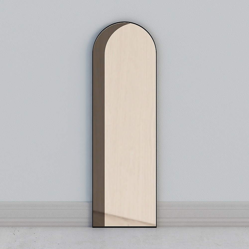 舒梵鏡子全身穿衣鏡衣帽間試衣鏡家用客廳貼牆落地鏡網紅抖音同款-黑+銀鏡176x55cm