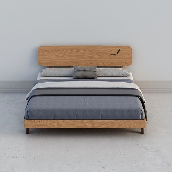 Modern Minimalist Bed Frame 3D model