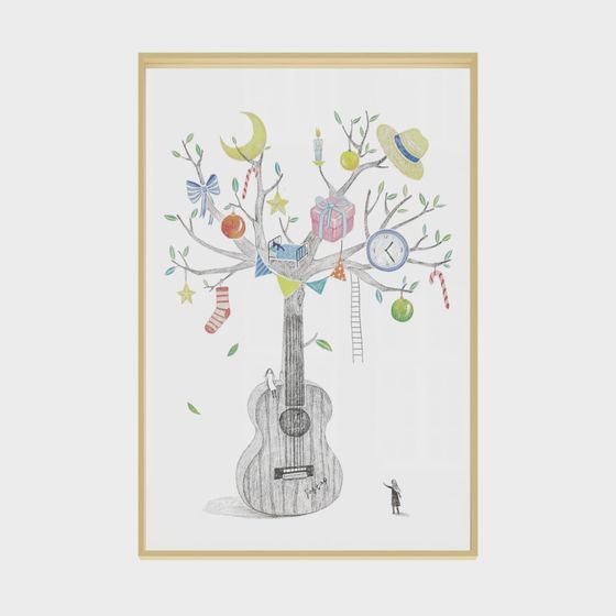 Enchanting Guitar Tree 3D Model for Creative Use