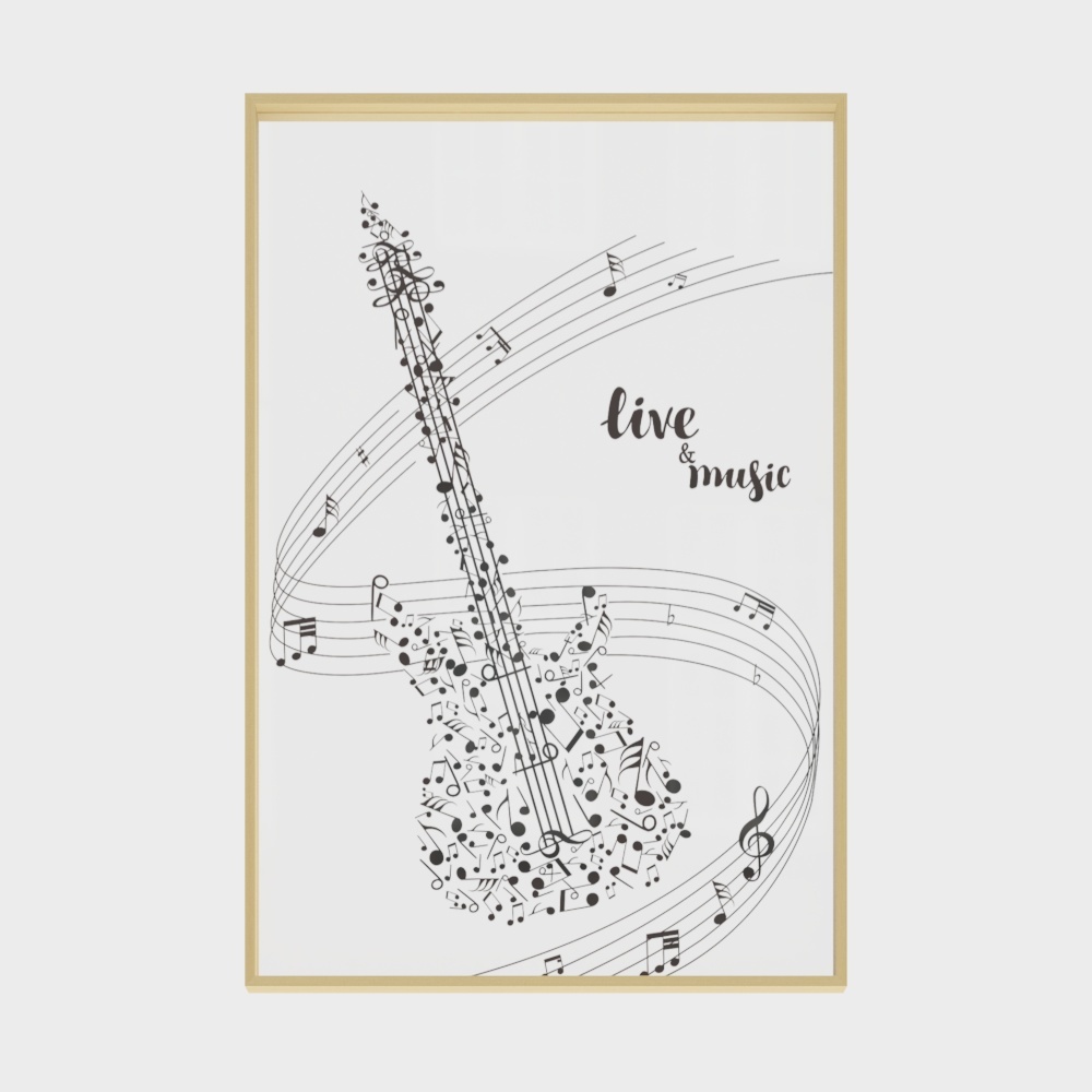 Qibei Flagship Store Modern Vertical Single Solid Wood Frame Guitar 53x78 cm Guitar tvzd-tt-1