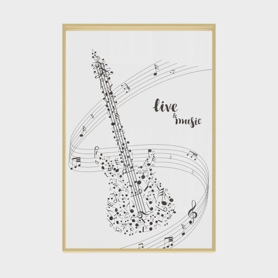 Live & Music Low-Poly Guitar 3D model