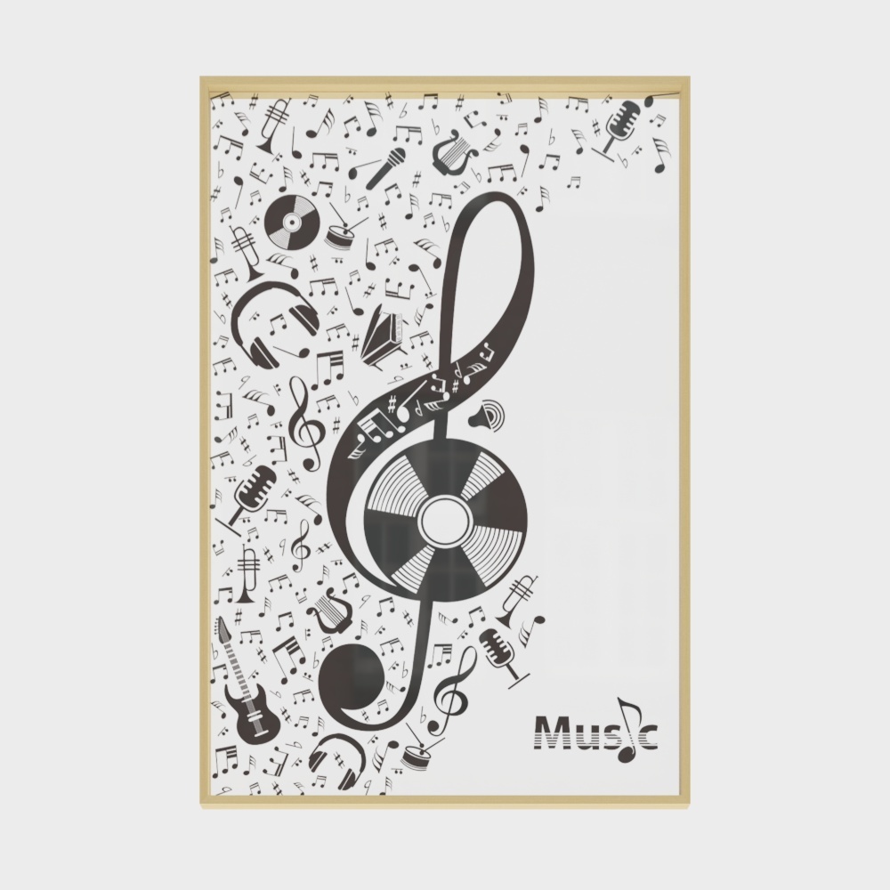 Qibei フラッグシップストア 北欧縦型シングル無垢木製フレーム楽譜 53x78 cm 音楽スコア tvzd-tt-1