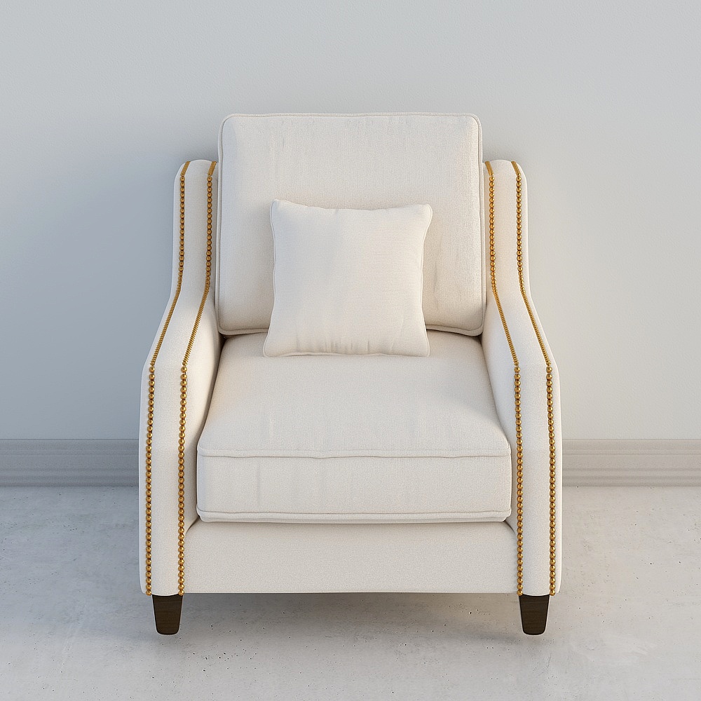 Luxury family American retro pastoral latex fabric sofa living room simple modern furniture combination Nordic small family type three-person - single-seat sofa