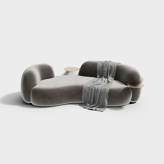 Futuristic Curved Sofa 3D model