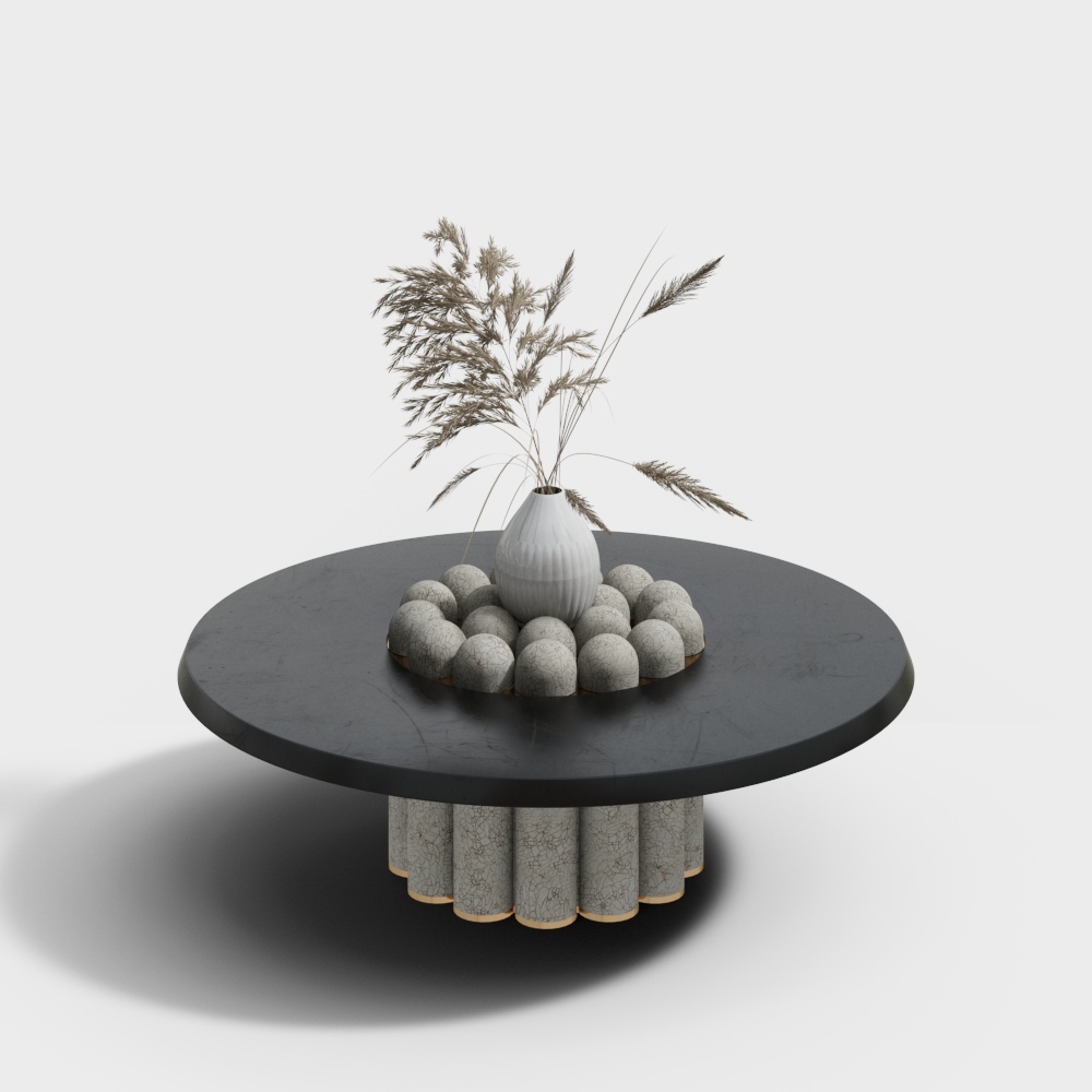 Urban Oasis Round Table 3D Model – Marble & Stone Design