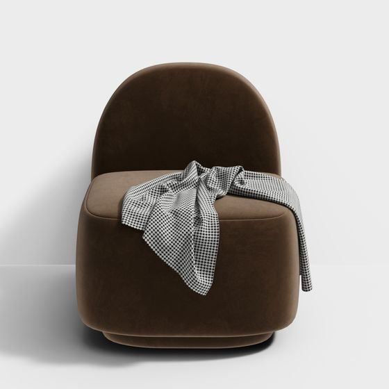 Elegant Vintage-Inspired Velvet Chair 3D model