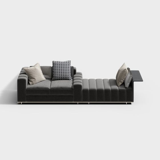 Elegant Low-Polygon Sofa 3D model for Modern Interiors