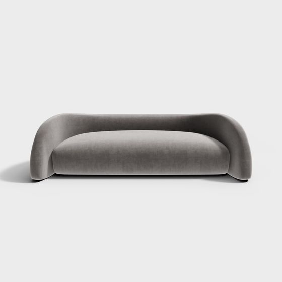 Modern Minimalist Curved 3D Sofa Model
