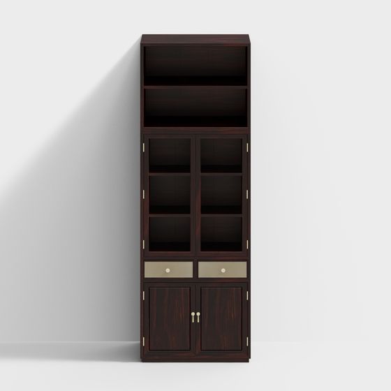 Elegant Low-Poly Bookshelf 3D model