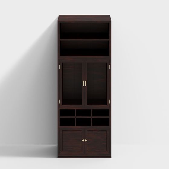 Elegant Low-Poly Bookcase 3D model