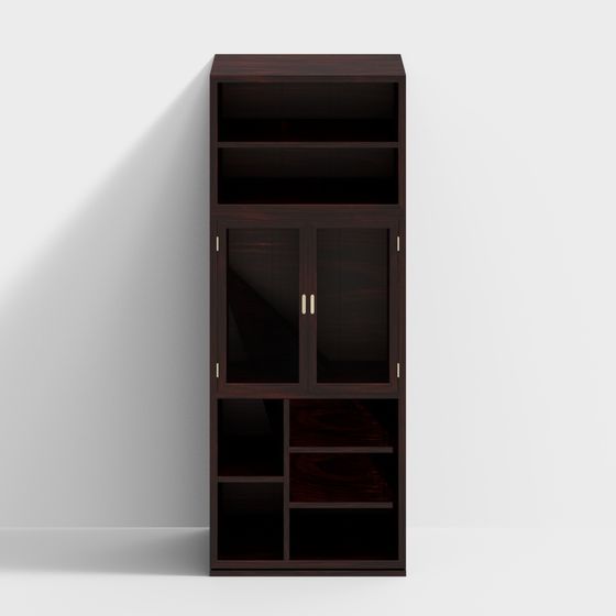 Elegant Low Polygon Bookshelf 3D model