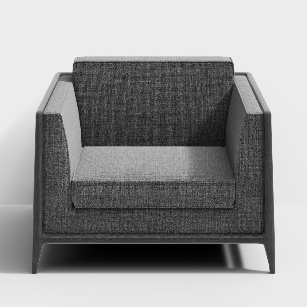 Canapé simple Van Gogh Zen Furniture en tissu simple avec bois massif - Nouveau cheval noir et suie