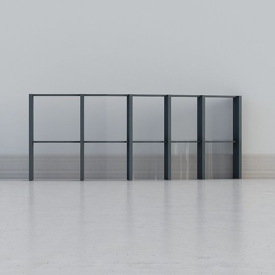 Elegant Glass Partition Screen 3D model