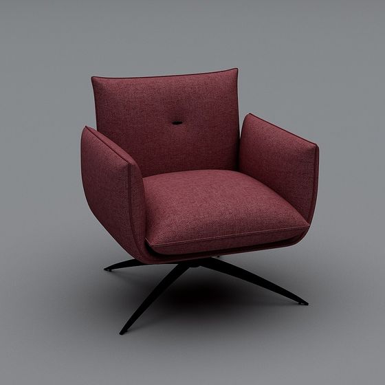 Stylish Red Chair 3D model for Modern Interiors