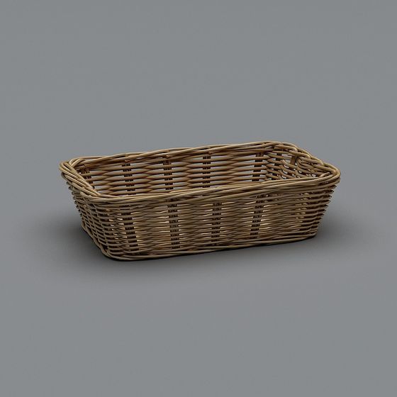 Rustic Willow Basket 3D model