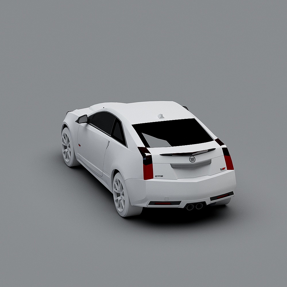 Sleek White Sports Car 3D model