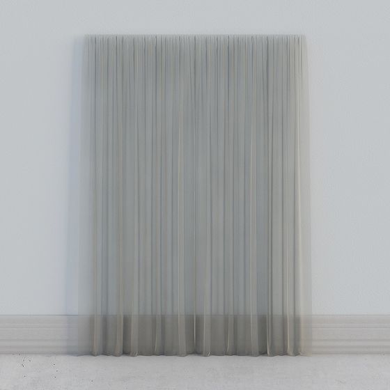 Wrinkled Curtain 3D Model for Modern Interiors