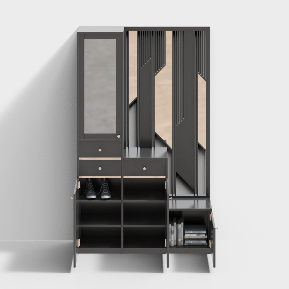 Armoire à chaussures moderne et multi-fonction modèle 3D-04