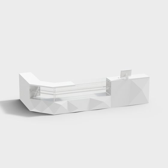 Sleek Minimalist Reception Desk 3D model