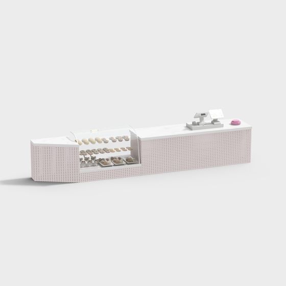 Stylish Donut Shop Counter 3D model