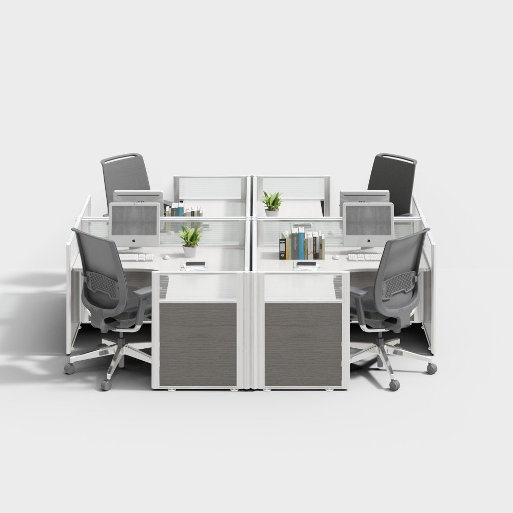 Future Office Cubicles 3D Model