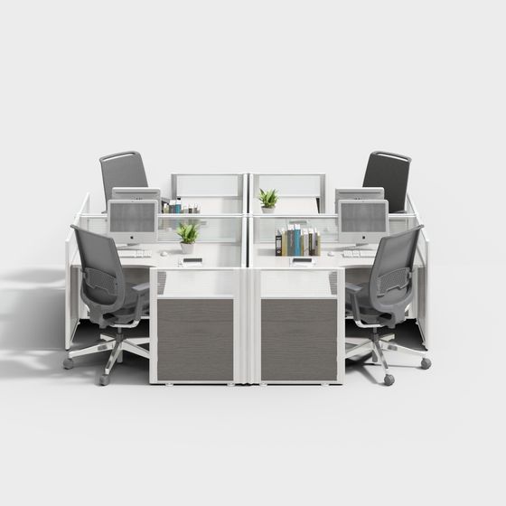 Future Office Cubicles 3D Model