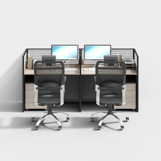 酷家樂-工裝-辦公室辦公桌辦公椅組合-6