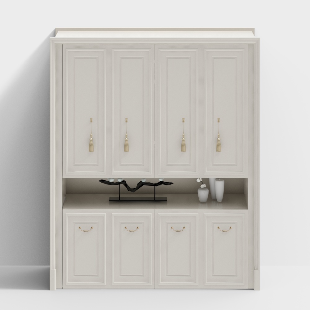 Kujiale-Combinación de mueble de zapatos y pantalla europea