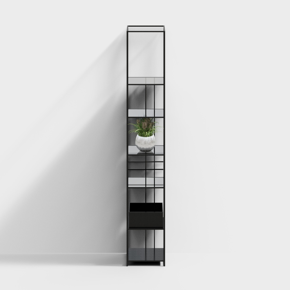 Kujiale - Rete Decorativa in Ferro Nordic con Vaso di Fiori