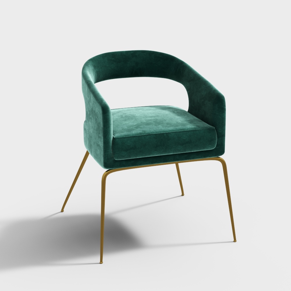 kujiale - Combinación de silla de tela informal moderna - verde