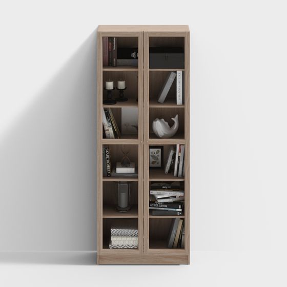 Kujiale - Un Modello 3D di una Libreria Moderna in Legno Massello