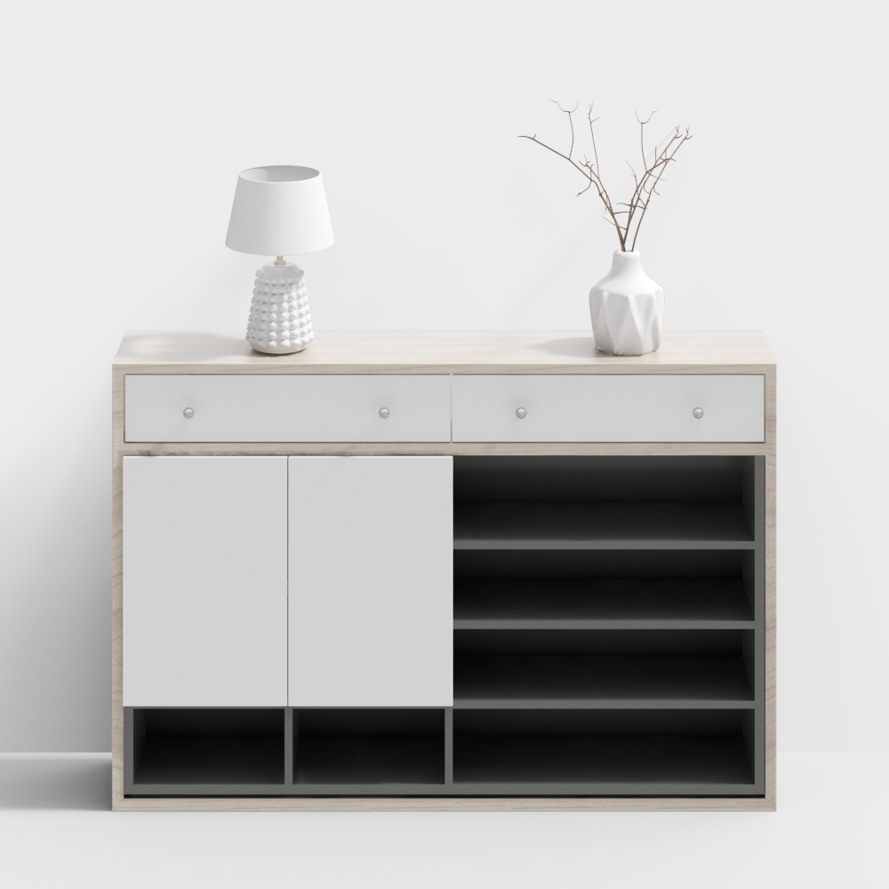 Kujiale - Combinazione di Armadio per Scarpe in Legno a Pendolo